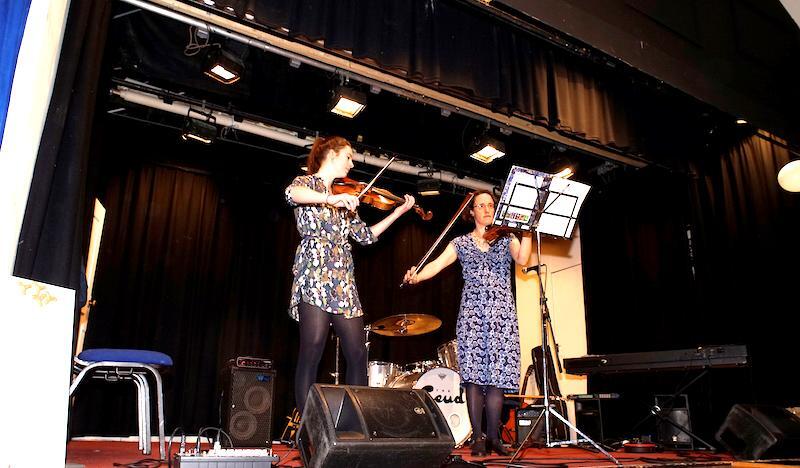 Susie Owen's daughter Frances plays the violin with Jane Cull
